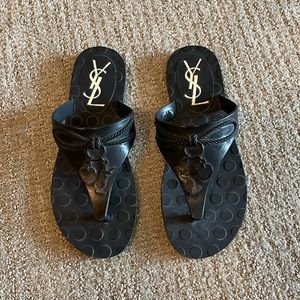 YSL Rubber Thong Sandals